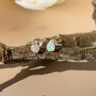 9kt Yellow Gold pair of 4mm Crystal Opal earrings 4 claw set - Masterpiece Jewellery Opal & Gems Sydney Australia | Online Shop