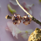 18kt Rose Gold Multi Colour gems and Diamond studs - Masterpiece Jewellery Opal & Gems Sydney Australia | Online Shop