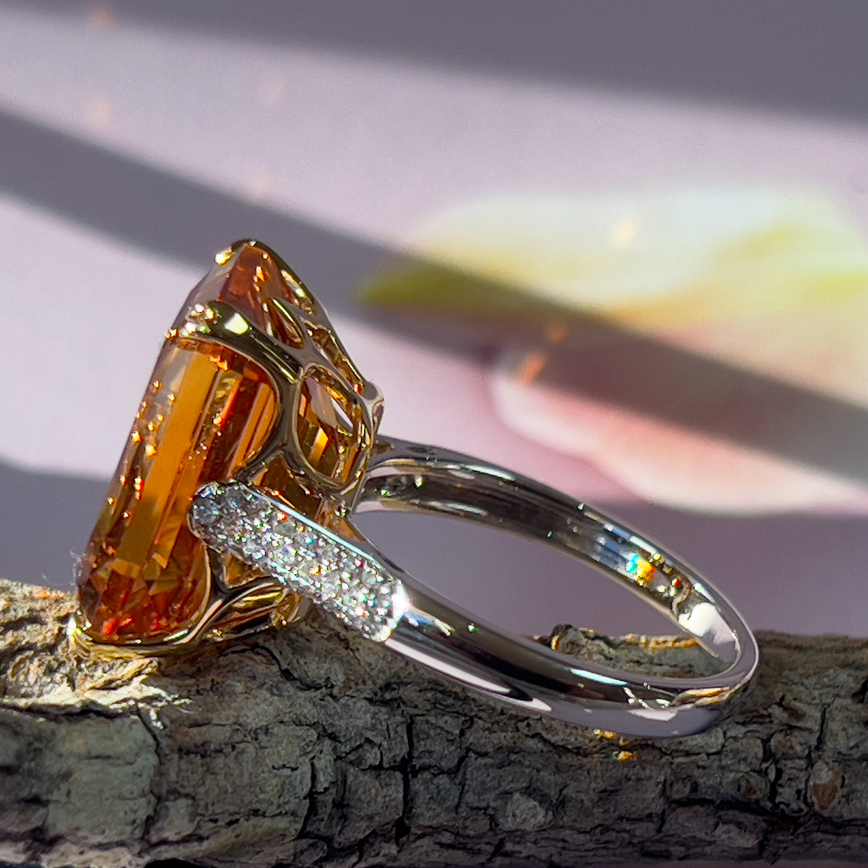 18kt Yellow and White Gold Citrine 11.8ct and Diamond ring - Masterpiece Jewellery Opal & Gems Sydney Australia | Online Shop