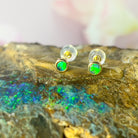 Handmade Opal Stud Earrings - Gold/Silver | Dainty & Cute | Crystal Fire Opal Jewelry | Gift for Her"4mm - Masterpiece Jewellery Opal & Gems Sydney Australia | Online Shop