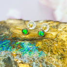 Handmade Opal Stud Earrings - Gold/Silver | Dainty & Cute | Crystal Fire Opal Jewelry | Gift for Her"4mm - Masterpiece Jewellery Opal & Gems Sydney Australia | Online Shop