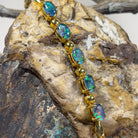 Gold Plated Silver 7x5mm Opal triplet and ball bracelet design - Masterpiece Jewellery Opal & Gems Sydney Australia | Online Shop