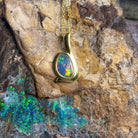 Gold Plate Silver Opal doublet 21x8.8mm pendant - Masterpiece Jewellery Opal & Gems Sydney Australia | Online Shop