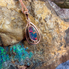 Rose Gold Plated silver Opal doublet pendants - Masterpiece Jewellery Opal & Gems Sydney Australia | Online Shop