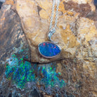 Sterling Silver Opal doublet 19.1x13.4mm pendant - Masterpiece Jewellery Opal & Gems Sydney Australia | Online Shop