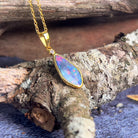 Gold Plated Silver Opal doublet 25x8.2mm pendant - Masterpiece Jewellery Opal & Gems Sydney Australia | Online Shop