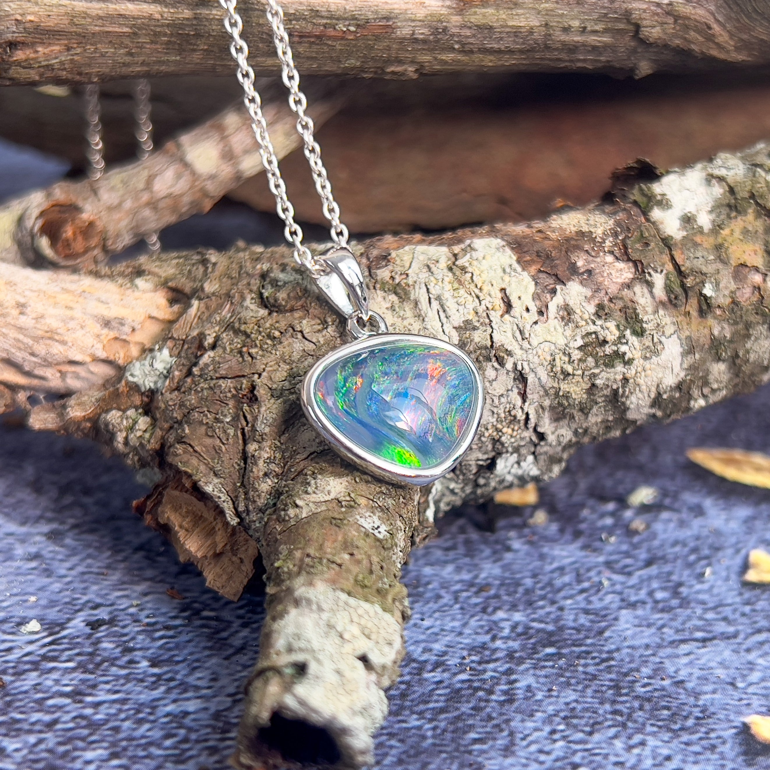 Sterling Silver Opal triplet 20.9x15.8mm pendant - Masterpiece Jewellery Opal & Gems Sydney Australia | Online Shop