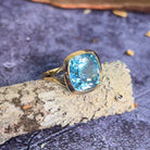 18kt Yellow Gold Sky Blue Topaz 15.6ct bezel set - Masterpiece Jewellery Opal & Gems Sydney Australia | Online Shop