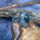 18kt White Gold Dress ring Multi Topaz and Sapphire - Masterpiece Jewellery Opal & Gems Sydney Australia | Online Shop