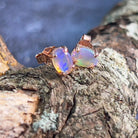 Rose Gold Sterling Silver 6x4mm Light Opal studs claw set - Masterpiece Jewellery Opal & Gems Sydney Australia | Online Shop