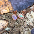 Rose Gold Sterling Silver 6x4mm Light Opal studs claw set - Masterpiece Jewellery Opal & Gems Sydney Australia | Online Shop