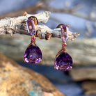 18kt Rose Gold dangling Amethyst 7.6ct earrings - Masterpiece Jewellery Opal & Gems Sydney Australia | Online Shop