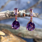 18kt Rose Gold dangling Amethyst 7.6ct earrings - Masterpiece Jewellery Opal & Gems Sydney Australia | Online Shop