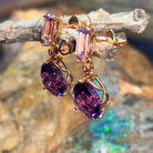 18kt Rose Gold dangling Amethyst 7.6ct earrings - Masterpiece Jewellery Opal & Gems Sydney Australia | Online Shop