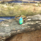 9kt Yellow Gold Black Opal 1.62ct freeform doublet bezel set ring - Masterpiece Jewellery Opal & Gems Sydney Australia | Online Shop