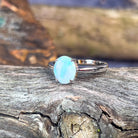 Sterling Silver 9x7.5mm Black Opal solitaire ring - Masterpiece Jewellery Opal & Gems Sydney Australia | Online Shop