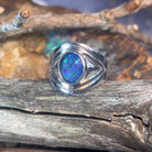 Sterling Silver Gents broad shaped ring with 11x9mm Opal Triplet bezel - Masterpiece Jewellery Opal & Gems Sydney Australia | Online Shop