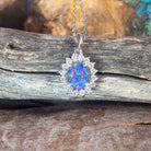 Sterling Silver Cluster design pendant with 10x8mm Opal triplet - Masterpiece Jewellery Opal & Gems Sydney Australia | Online Shop