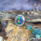 18kt White Gold multi piece Black Opal diamond ring, pendant and brooch piece - Masterpiece Jewellery Opal & Gems Sydney Australia | Online Shop