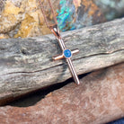 Silver Rose Gold plated 5mm Opal triplet cross pendant - Masterpiece Jewellery Opal & Gems Sydney Australia | Online Shop