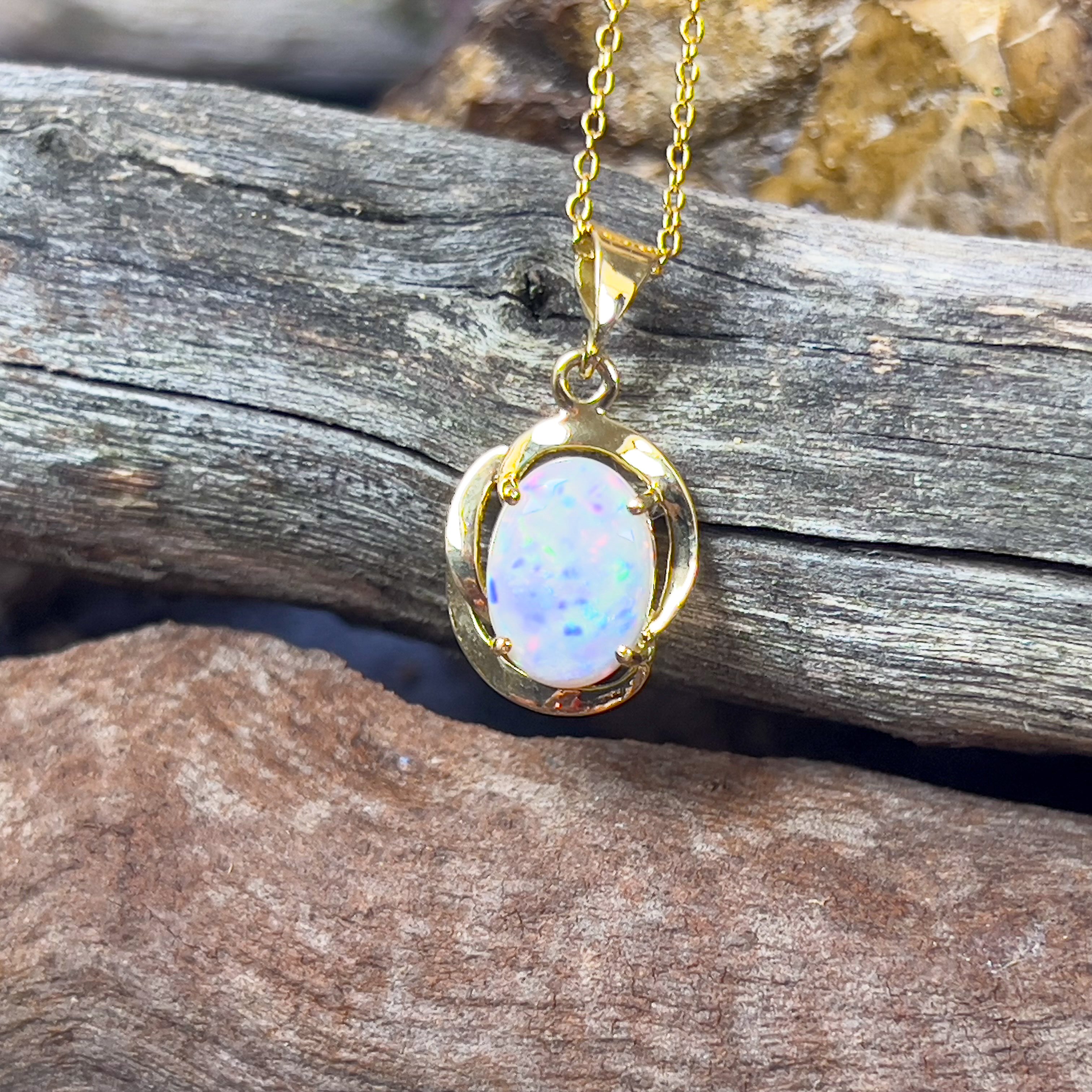 18kt Yellow Gold Semi Black Opal 1.8ct pendant - Masterpiece Jewellery Opal & Gems Sydney Australia | Online Shop