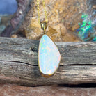 18kt Yellow Gold Light Opal multi colour 8.32ct pendant - Masterpiece Jewellery Opal & Gems Sydney Australia | Online Shop