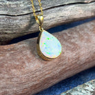 18kt Yellow Gold pearshape 4.25ct White Opal pendant - Masterpiece Jewellery Opal & Gems Sydney Australia | Online Shop