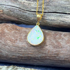 18kt Yellow Gold pearshape 4.25ct White Opal pendant - Masterpiece Jewellery Opal & Gems Sydney Australia | Online Shop