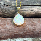 18kt Yellow Gold pearshape 4.25ct White Opal pendant - Masterpiece Jewellery Opal & Gems Sydney Australia | Online Shop