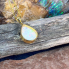 18kt Yellow Gold pearshape 4.25ct White Opal pendant - Masterpiece Jewellery Opal & Gems Sydney Australia | Online Shop