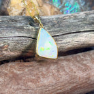 18kt Yellow Gold freeform White Opal 5.6ct pendant - Masterpiece Jewellery Opal & Gems Sydney Australia | Online Shop