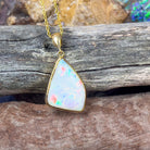 18kt Yellow Gold freeform White Opal 5.6ct pendant - Masterpiece Jewellery Opal & Gems Sydney Australia | Online Shop