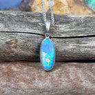 Sterling Silver Light Opal doublet pendant 16x7mm - Masterpiece Jewellery Opal & Gems Sydney Australia | Online Shop