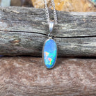 Sterling Silver Light Opal doublet pendant 16x7mm - Masterpiece Jewellery Opal & Gems Sydney Australia | Online Shop