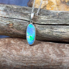 Sterling Silver Light Opal doublet pendant 16x7mm - Masterpiece Jewellery Opal & Gems Sydney Australia | Online Shop