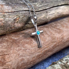 Sterling Silver small cross with 3mm round Opal triplet - Masterpiece Jewellery Opal & Gems Sydney Australia | Online Shop