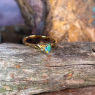 18kt Yellow Gold Black Opal 0.2ct ring solitaire - Masterpiece Jewellery Opal & Gems Sydney Australia | Online Shop