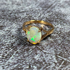 One 9kt Rose Gold solitaire ring set with one Green Blue Light Opal 1.49ct - Masterpiece Jewellery Opal & Gems Sydney Australia | Online Shop
