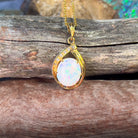 18kt Yellow Gold Light Opal 3.1ct and diamond pendant - Masterpiece Jewellery Opal & Gems Sydney Australia | Online Shop