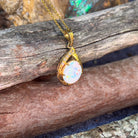 18kt Yellow Gold Light Opal 3.1ct and diamond pendant - Masterpiece Jewellery Opal & Gems Sydney Australia | Online Shop