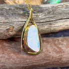 18kt Yellow Gold White Opal 6.12ct pendant - Masterpiece Jewellery Opal & Gems Sydney Australia | Online Shop