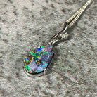 18kt White Gold Boulder Opal 2.73ct with Diamonds 0.04ct - Masterpiece Jewellery Opal & Gems Sydney Australia | Online Shop