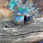 Sterling SIlver Rectangular Boulder Opal ring - Masterpiece Jewellery Opal & Gems Sydney Australia | Online Shop