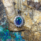 Sterling Silver 9x7mm Opal triplet cluster pendant - Masterpiece Jewellery Opal & Gems Sydney Australia | Online Shop