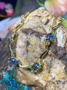 Silver Wave Opal Bracelet - Blue & Black 7x5mm Triplet - Sterling Silver for Women - Ladies Bracelet - Jewelry - Masterpiece Jewellery Opal & Gems Sydney Australia | Online Shop