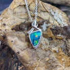 Sterling Silver Opal traingular 10x7.9mm pendant - Masterpiece Jewellery Opal & Gems Sydney Australia | Online Shop