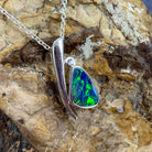 Sterling Silver Opal doublet 20.7x9.4mm pendant - Masterpiece Jewellery Opal & Gems Sydney Australia | Online Shop