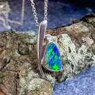 Sterling Silver Opal doublet 20.7x9.4mm pendant - Masterpiece Jewellery Opal & Gems Sydney Australia | Online Shop