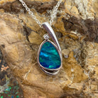 Sterling Silver Opal doublet 24x10.6mm pendant - Masterpiece Jewellery Opal & Gems Sydney Australia | Online Shop