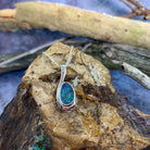 Sterling Silver Opal doublet 27x11mm pendant - Masterpiece Jewellery Opal & Gems Sydney Australia | Online Shop